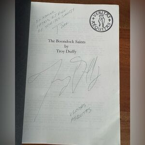 The Boondock Saints screenplay autographed by Troy Duffy